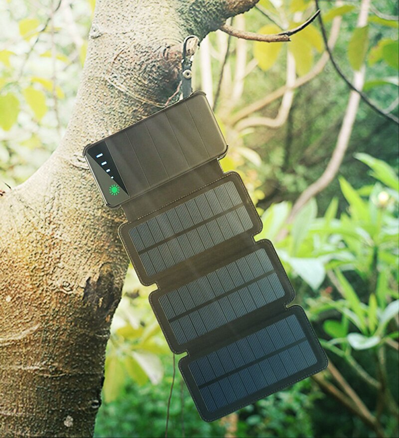Cargador solar plegable, Banco de energía, panel Solar, batería sunpower de 30000mah, células solares para exteriores, paquete de batería solar externa