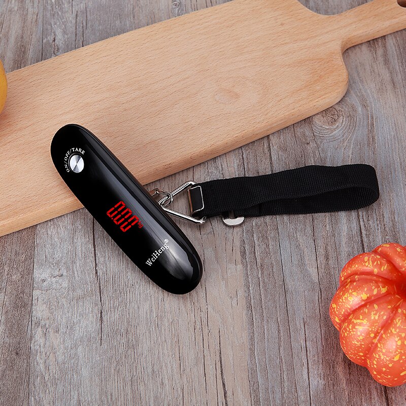 50kg/110lbs LCD kitchen Scale Pocket Hand-Held Luggage Scale Travel Digital Electronic Weight Scale Hanging Steelyard Hook Scale: with tape