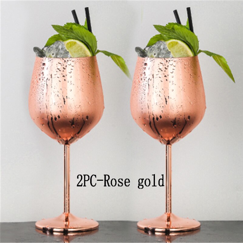 2 stk vinglass rustfritt stål 18/8 metall vinglass bar vinglass champagne cocktail drikkekopp sjarm festutstyr