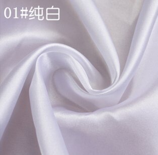12 Colors Selection Polyester Satin Material For Clothing Linings Soft Charmeuse DIY Handmade Crafts Satin Fabric: 1 white