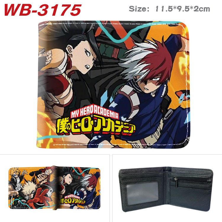 My Hero Academia Cartoon Short Wallet Anime Coin Purse with Card Holder: Orange