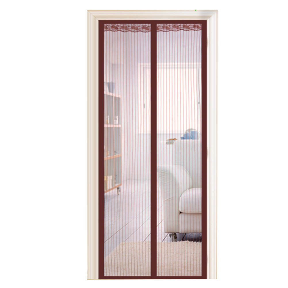 Magnetische Deur Gordijn Tijdelijke Deur Cover Anti Mosquito Wandeling Door Vrij voor Zomer SNO88: coffee 90x210cm