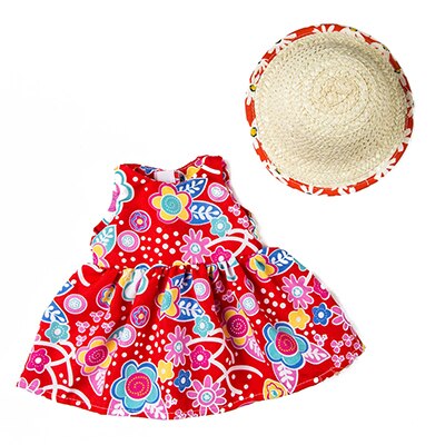 Chapeau de paille chaude + robe adaptée pour vêtements de poupée fille américaine poupée de 18 pouces, de fille de noël (seulement vendre des vêtements): 2