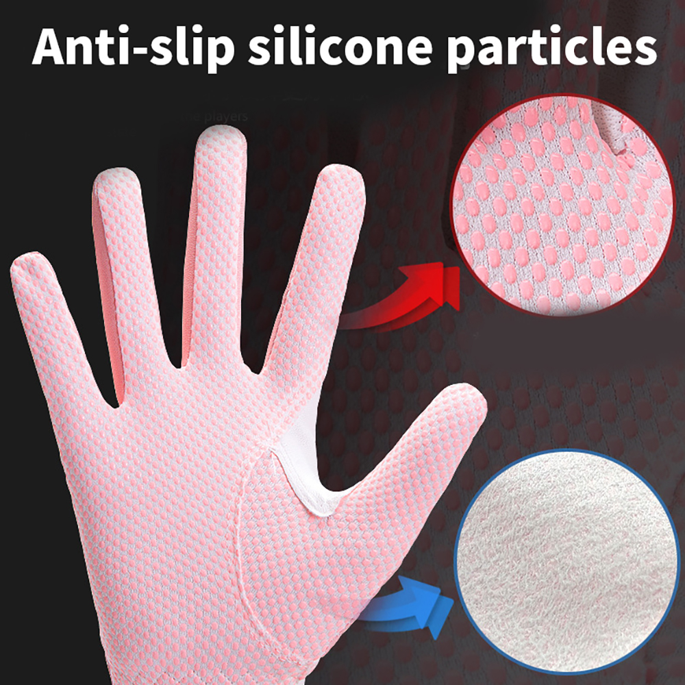 Guantes de Golf para mujer, manoplas de mano izquierda y derecha, paño de microfibra, partículas de silicona transpirables, antideslizantes, estilo coreano