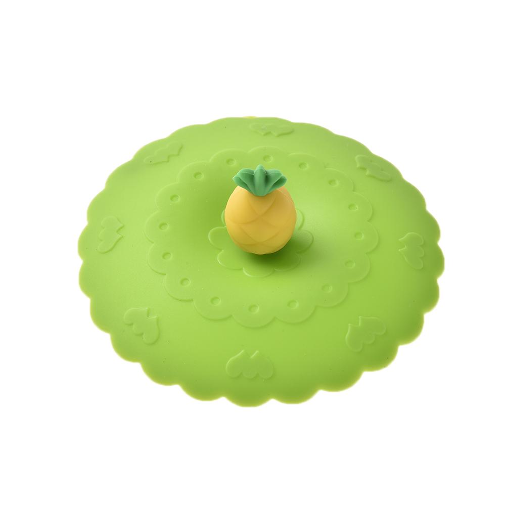 Silikon koppdeksel vann drikkekopp lokk søt ananas støvtett forsegling koppdeksel kopp tetninger glass krus lokk tryllestav gjenbrukbar