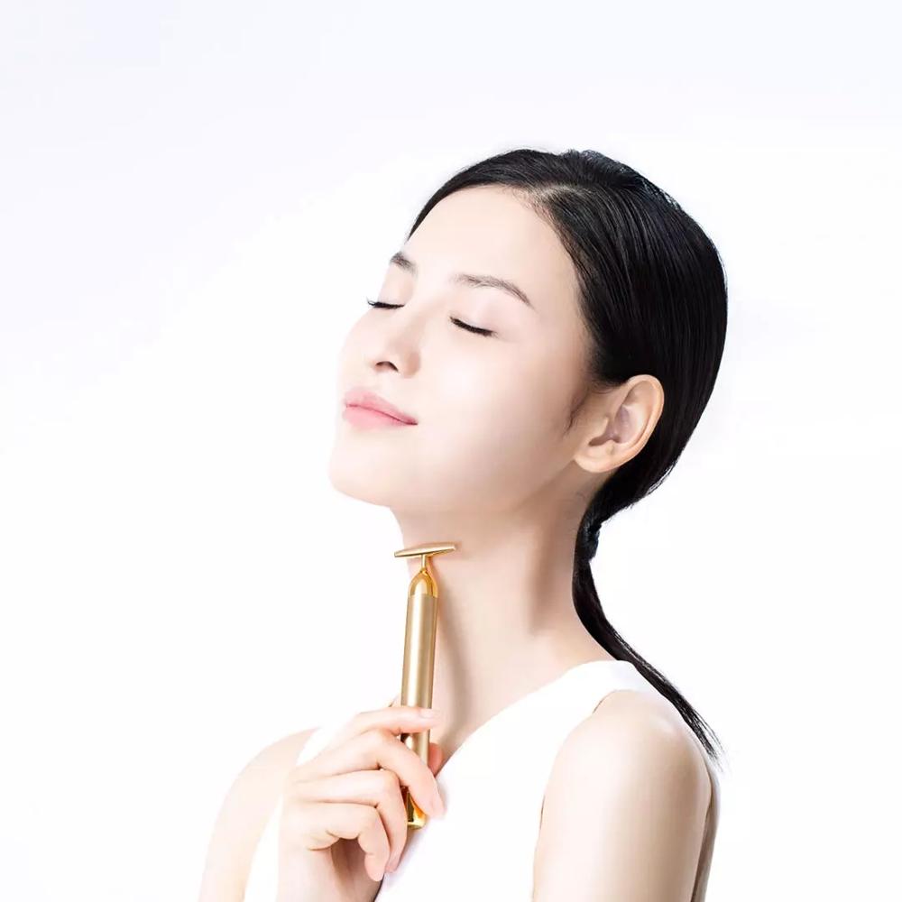 24K Gold Facial Massager Slimming Facial Skin Beauty Bar Pulse Firming Face Massage Lift Tightening Wrinkle Bar