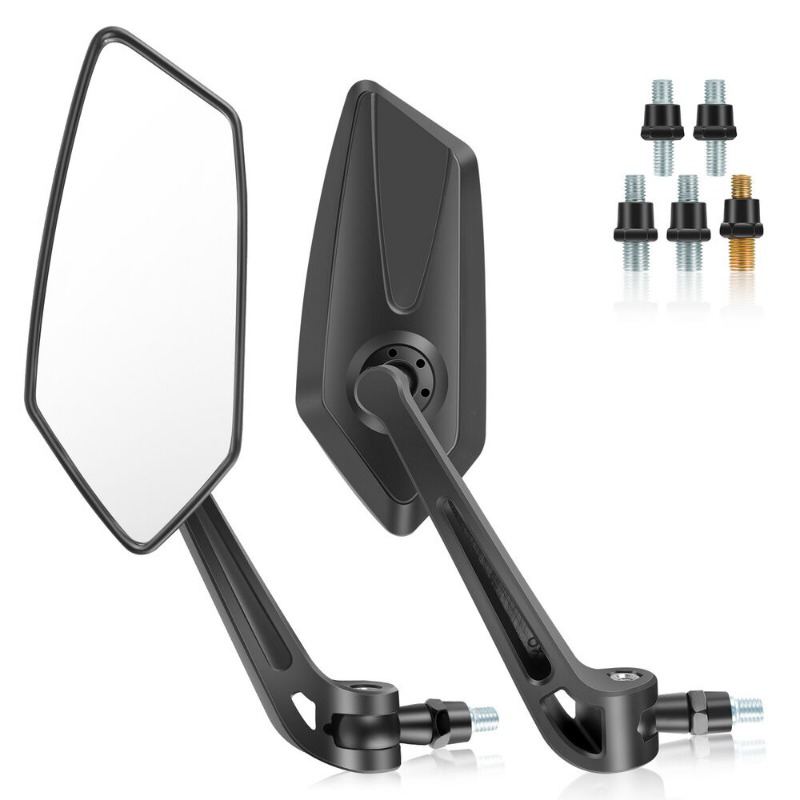 Universele motorfiets achteruitkijkspiegels zwart verstelbare zijspiegels motoraccessoires voor cafe racer dirt pit bike elektrisch