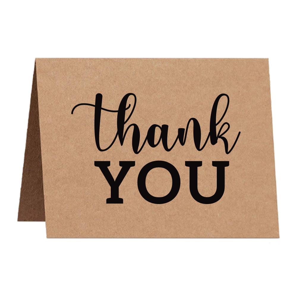10Pcs Kraft Paper Thank You Card Large 4x6'' Business Note Cards Perfect For Graduation Baby Shower Wedding Greeting Cards: A9