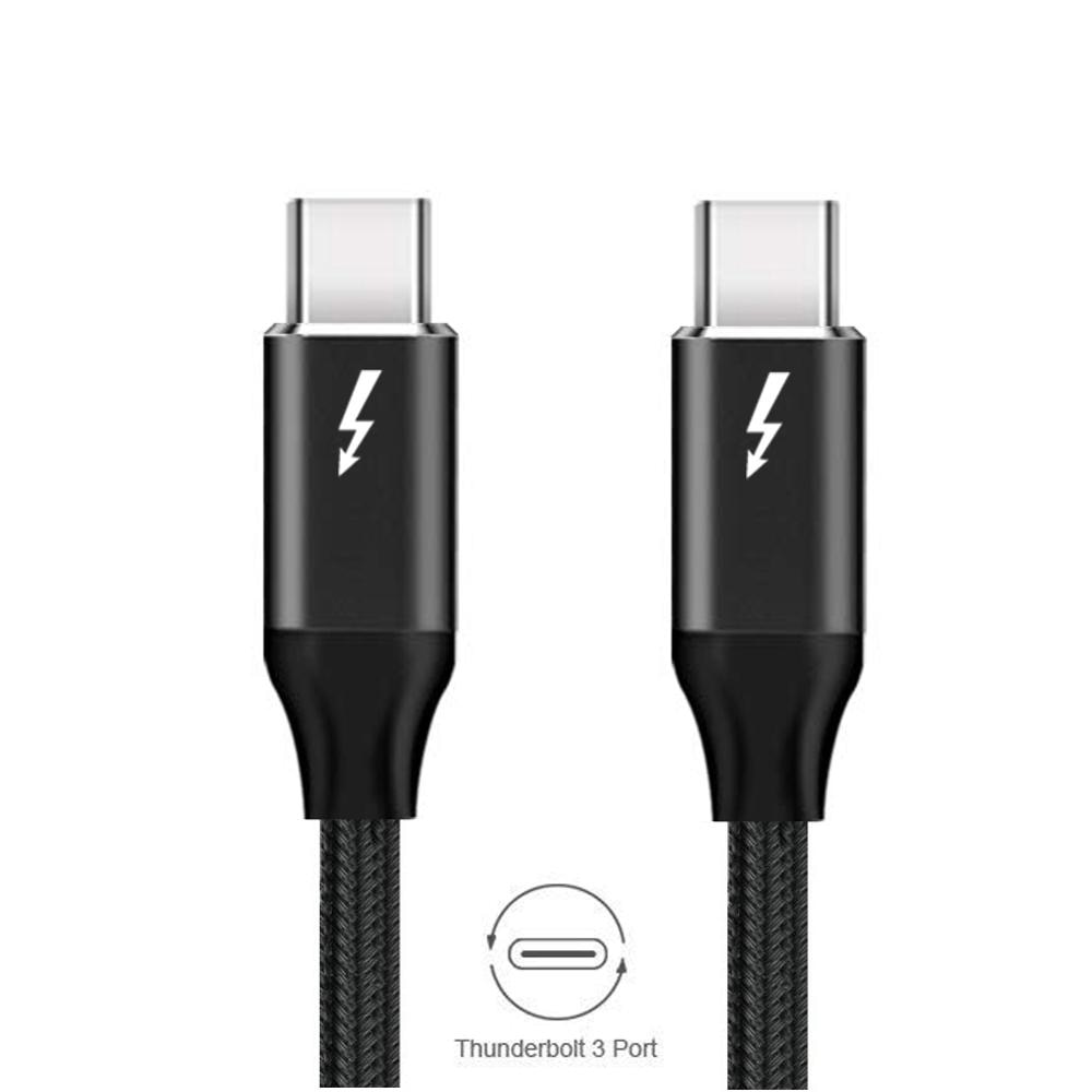 Thunderbolt 3 to Thunderbolt 3 Cable 20Gbps 100W, USB-C to USB-C Cord Black 2M/1.5M (6.6ft/4.9ft)
