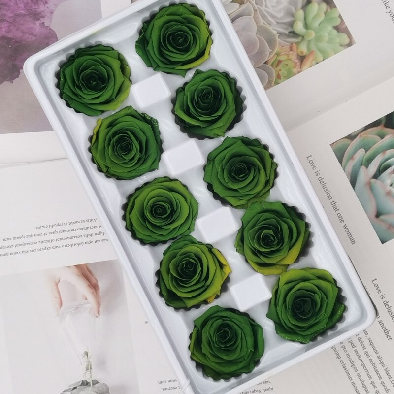 10 st/kartong 4cm konserverade blommor ros blomma odödlig ros alla hjärtans dag evigt liv blomma nivå b: 16