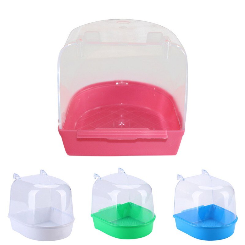 Caja de baño de agua para pájaros de plástico, caja para bañera, loro para periquito, pájaro amoroso, jaula para mascotas, Bol colgante, periquito, baño de aves #7