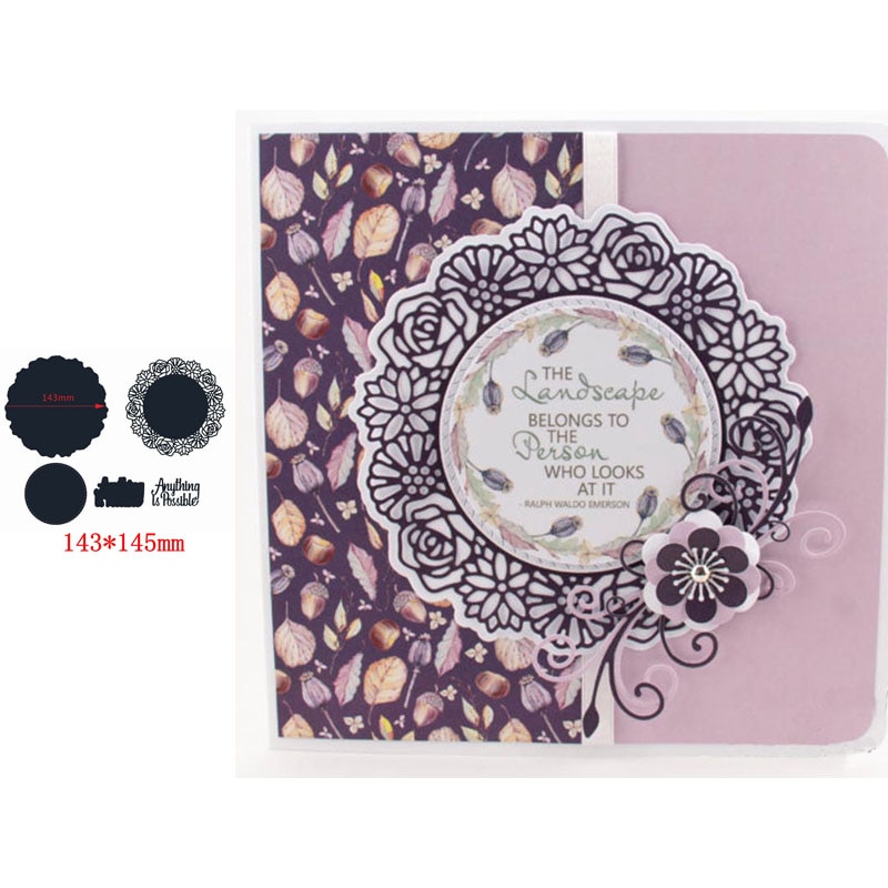 Flerdelad uppsättning av vackra snygga ramar med konstord kostnadseffektiva metallskärverktyg för diy scrapbooking album papperskort: 14