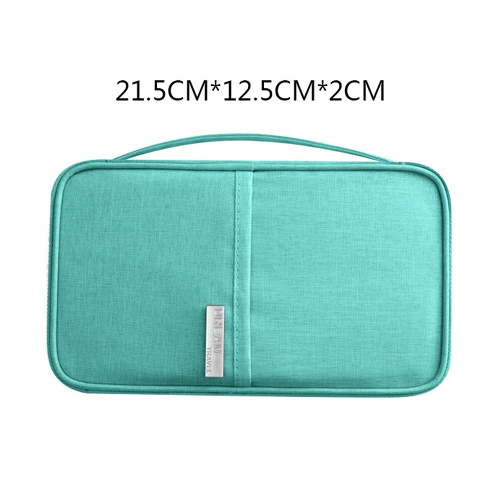 Waterproof Handbag Passport Holder Travel Wallet Multi-Function Credit Card Package Multi-Card Storage Pack Zipper Organizer: Tiffany-blue-small