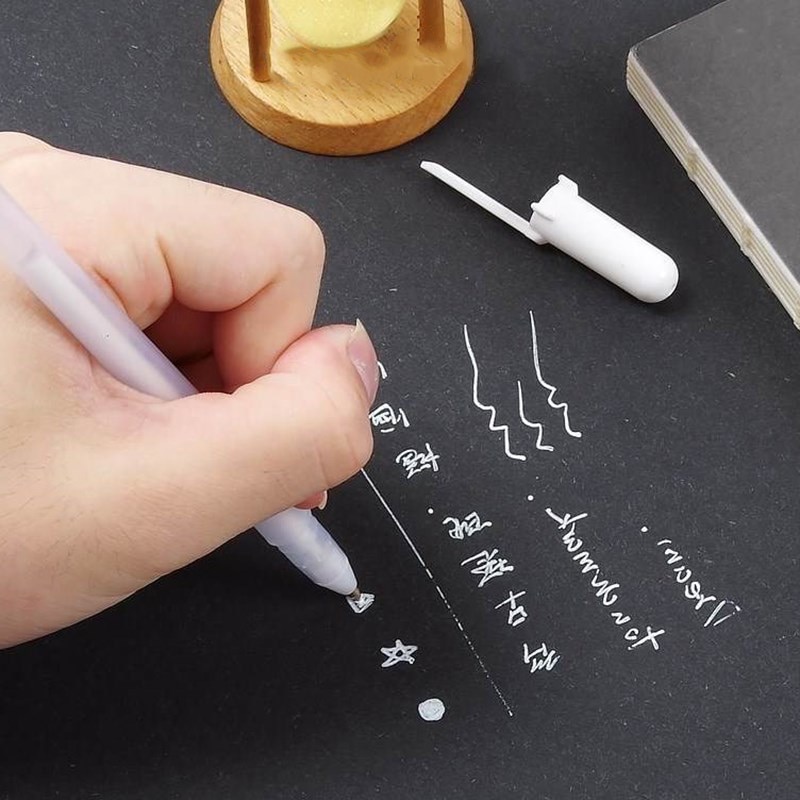 1pc 0.7mm vit highlight penna student skiss ritning graffiti konst markörer komisk krok liner penna brevpapper konst tillbehör