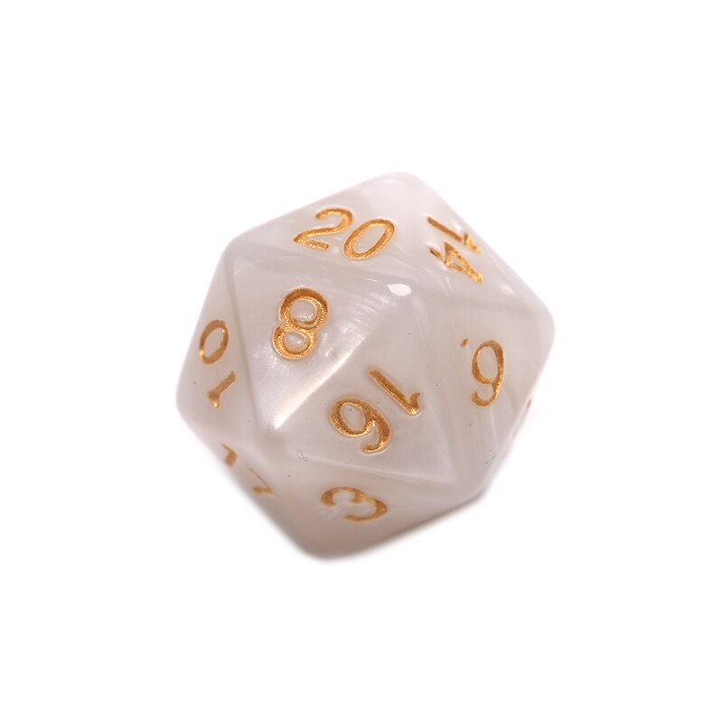 1PC Duurzaam Pearlized D20 Dobbelstenen Acryl 20 Zijdige Dobbelstenen voor Board Game: GW