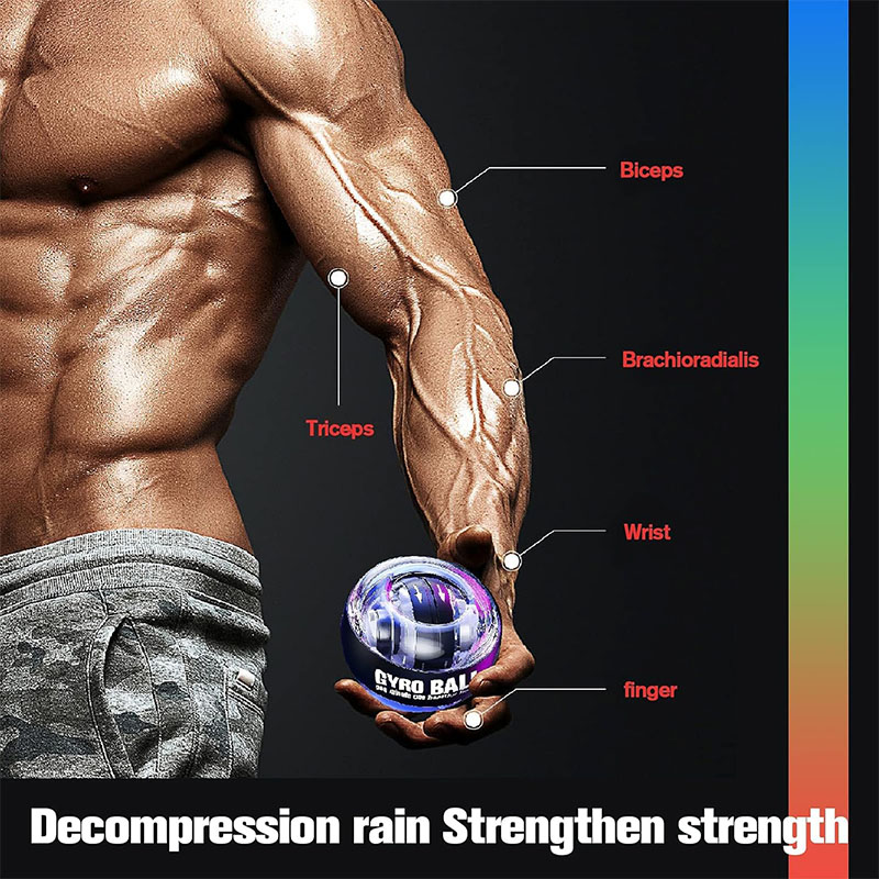 Bola de entrenamiento de muñeca de arranque automático, de antebrazo ejercitador giroscópico, bola giroscópica para fortalecer brazos, dedos, huesos de muñeca