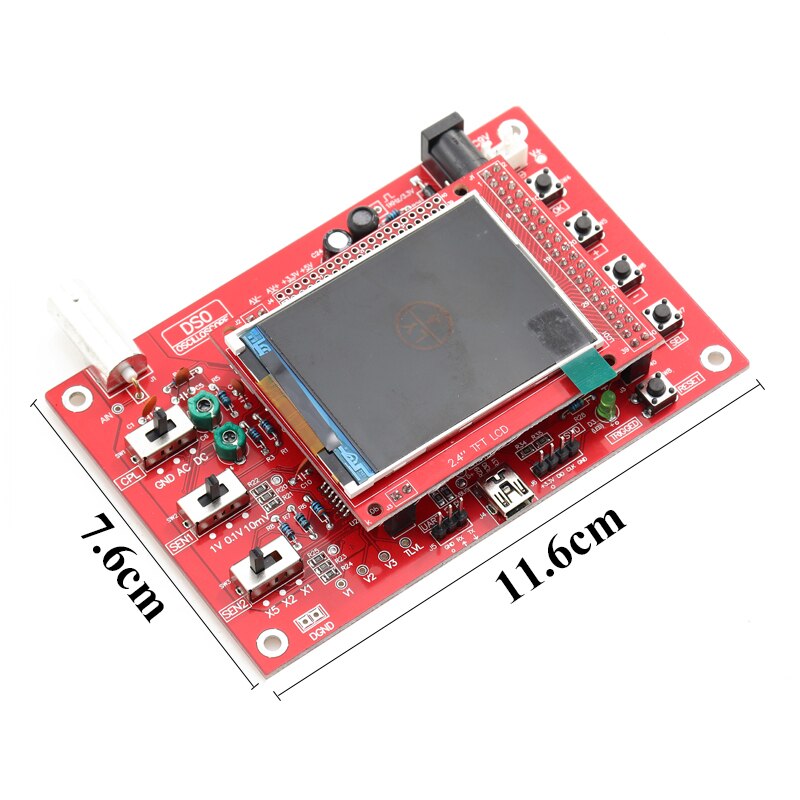 Fully Assembled Digital Oscilloscope 2.4" TFT LCD Display DSO138 Digital Oscilloscope 1Msps+Probe Analog Bandwidth (Welded)