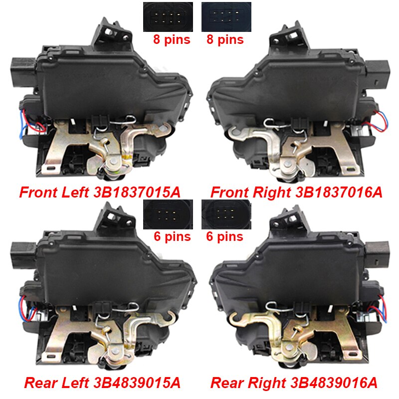 Actuadores de pestillo de cerradura de puerta, accesorio para Passat B5 Golf MK4 3B1837015A 3B1837016A 3B4839015A 3B4839016A,