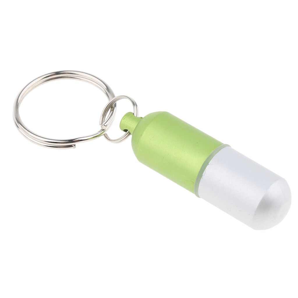 Waterdichte Aluminium Pil Opbergdoos Sleutelhanger Capsule Tablet Container Fles Houder: Green S