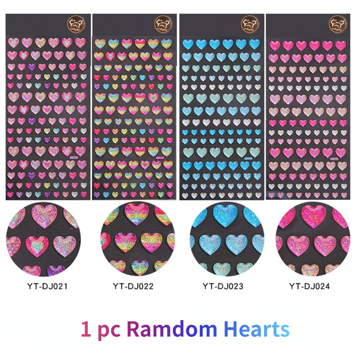 Colorido corazones brillantes estrellas gota de cristal pegatinas 3D Scrapbooking Diy diario adhesivo de papelería hoja Deco: Blanco