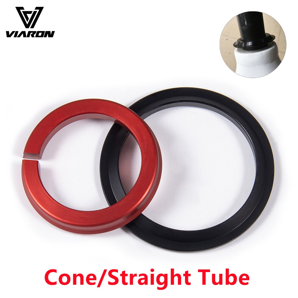 Fiets Vork Rechte Taps Toelopende Stuurbuis Kroon Ring Vork Balhoofdbuis Adapter Reducer Aluminium Fietsen Headset Ring Pakking
