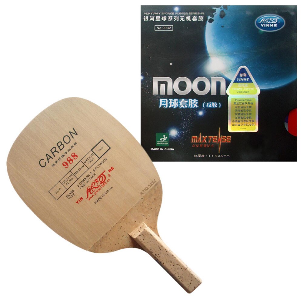 Pro Combo Racket Galaxy YINHE 988 met Galaxy YINHE Moon Max Tense Factory Tuned Rubber