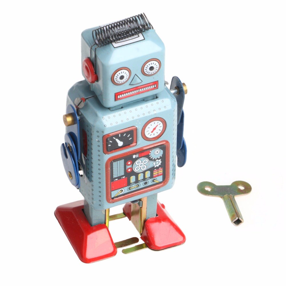 HBB – Robot mécanique Vintage en fer blanc pour enfants, jouet mécanique à remonter, Collection