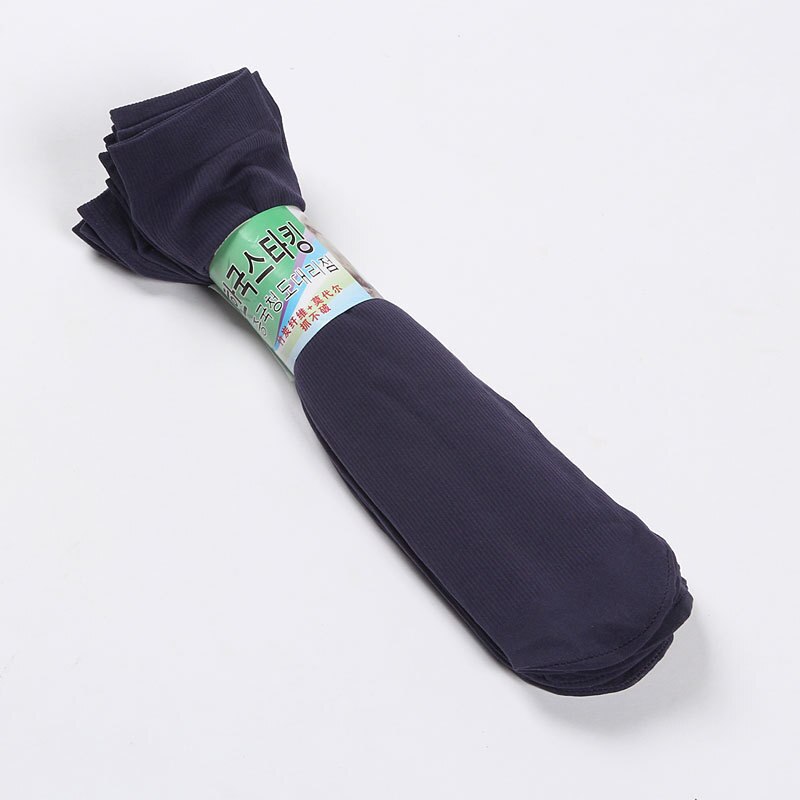 Solide 5 par/parti sommersokker tynde silke højelastisk nylon åndbare afslappede korte besætningsstrømper kølige mænds sokker: Mørkegrå
