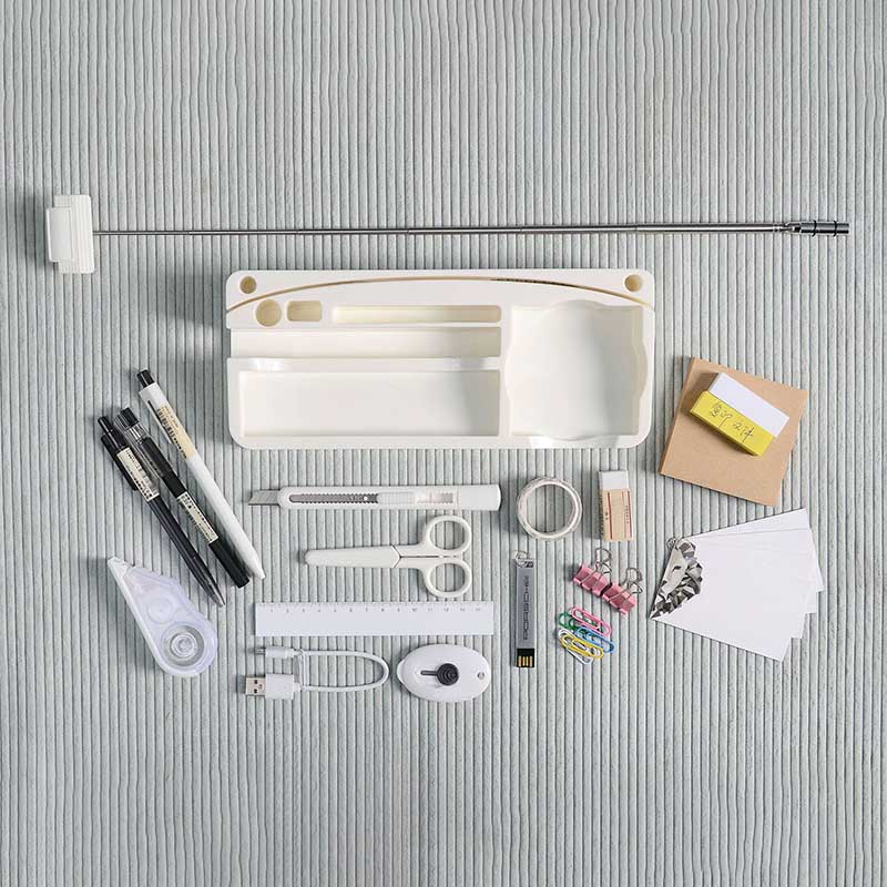 Multifunctional Stationery Storage Tray Plastic DIY Space-saving Shelf for Home Office AS99