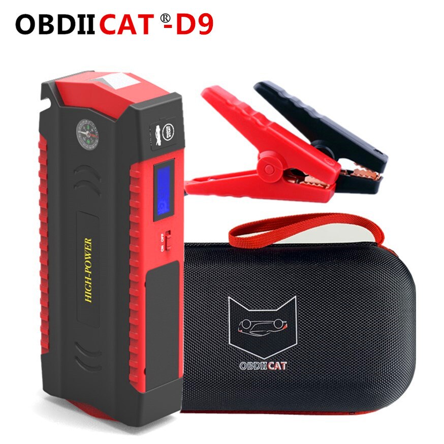 OBDIICAT-D9 Car Jump Starter Power Bank 12V 600A Auto Jump Starter Emergency Power Car Charger for Petrol and Diesel Cars