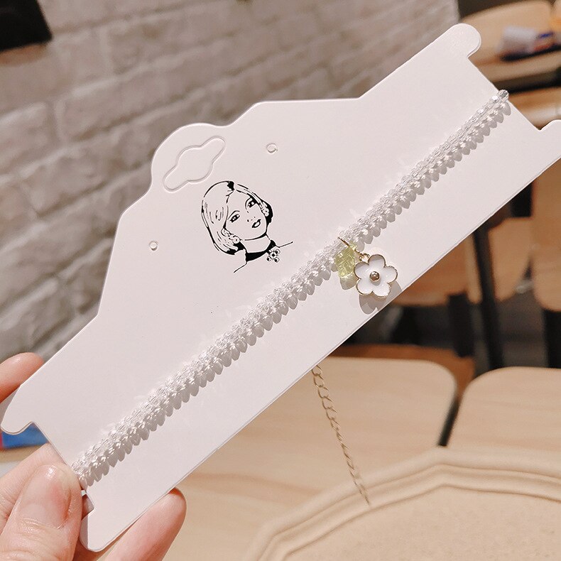 Kpop colar feminino com miçangas, colar de miçangas e margaridas para mulheres, curto, de presente: 3