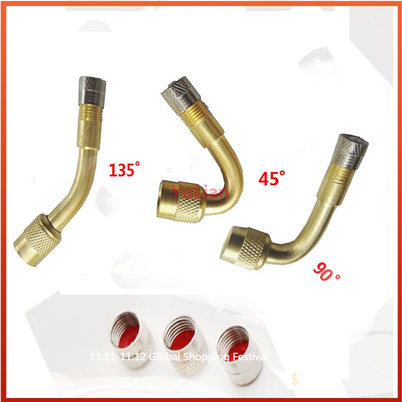 1Pc 45/90/135 Graden Air Tyre Kleppen Voor Vrachtwagen Motorfiets Fietsen Accessoires Adapter Auto Klep Uitbreiding Stem Messing hoge Kwal