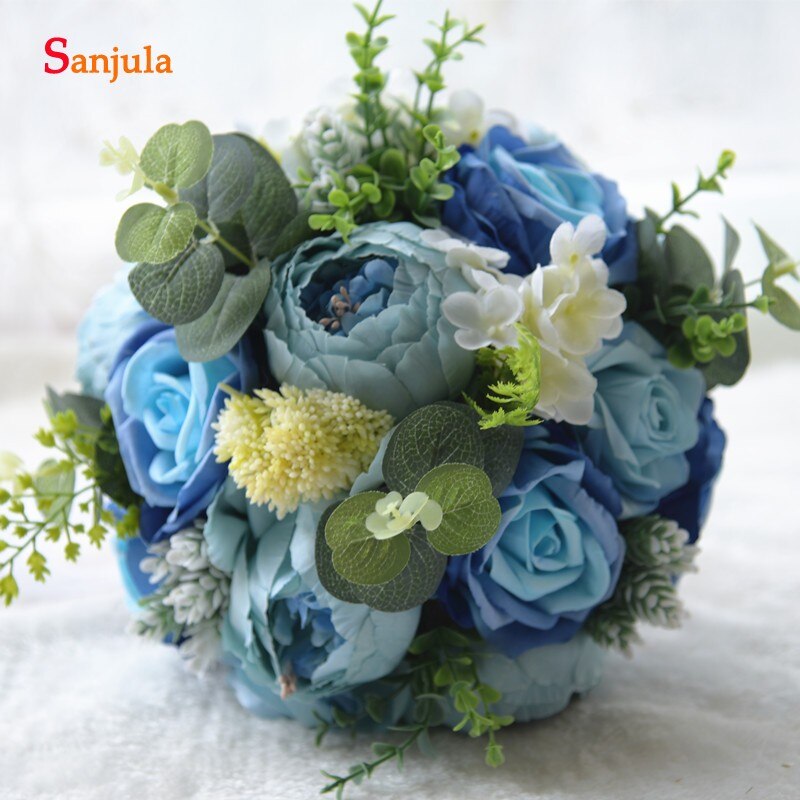 Pivoine artificielle Rose mariée main Bouquet belles fleurs Bouquet De Mariage nuptiale Mariage accessoire H007