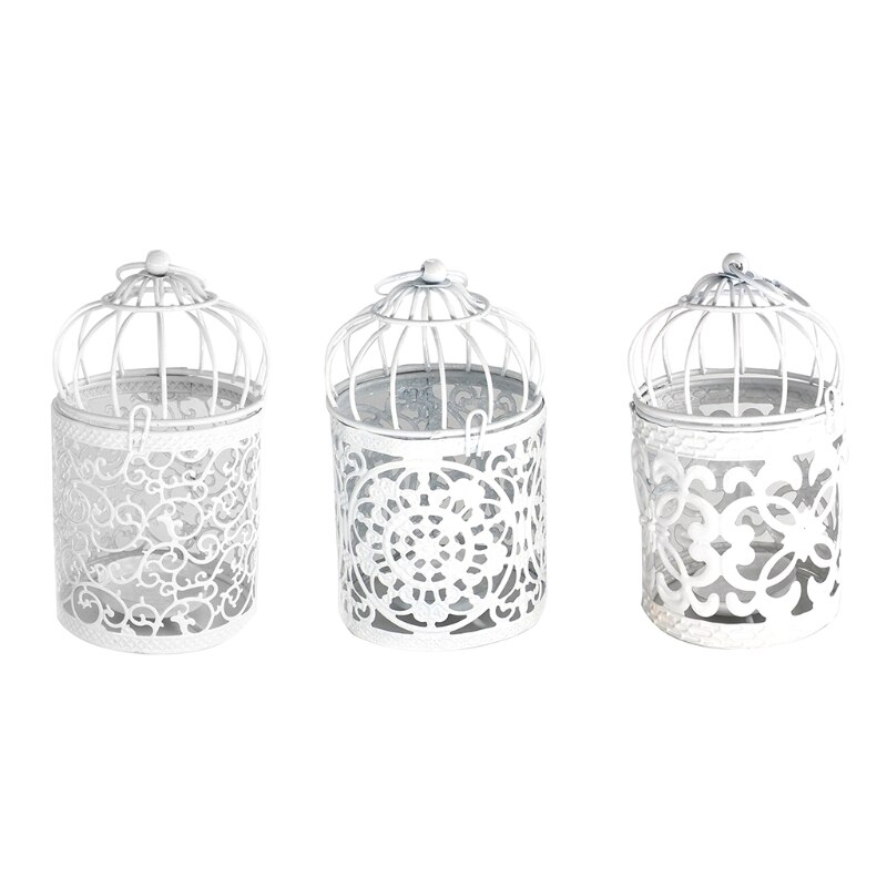 Hul holder lysestake telys hengende lanterne fuglebur vintage smidd