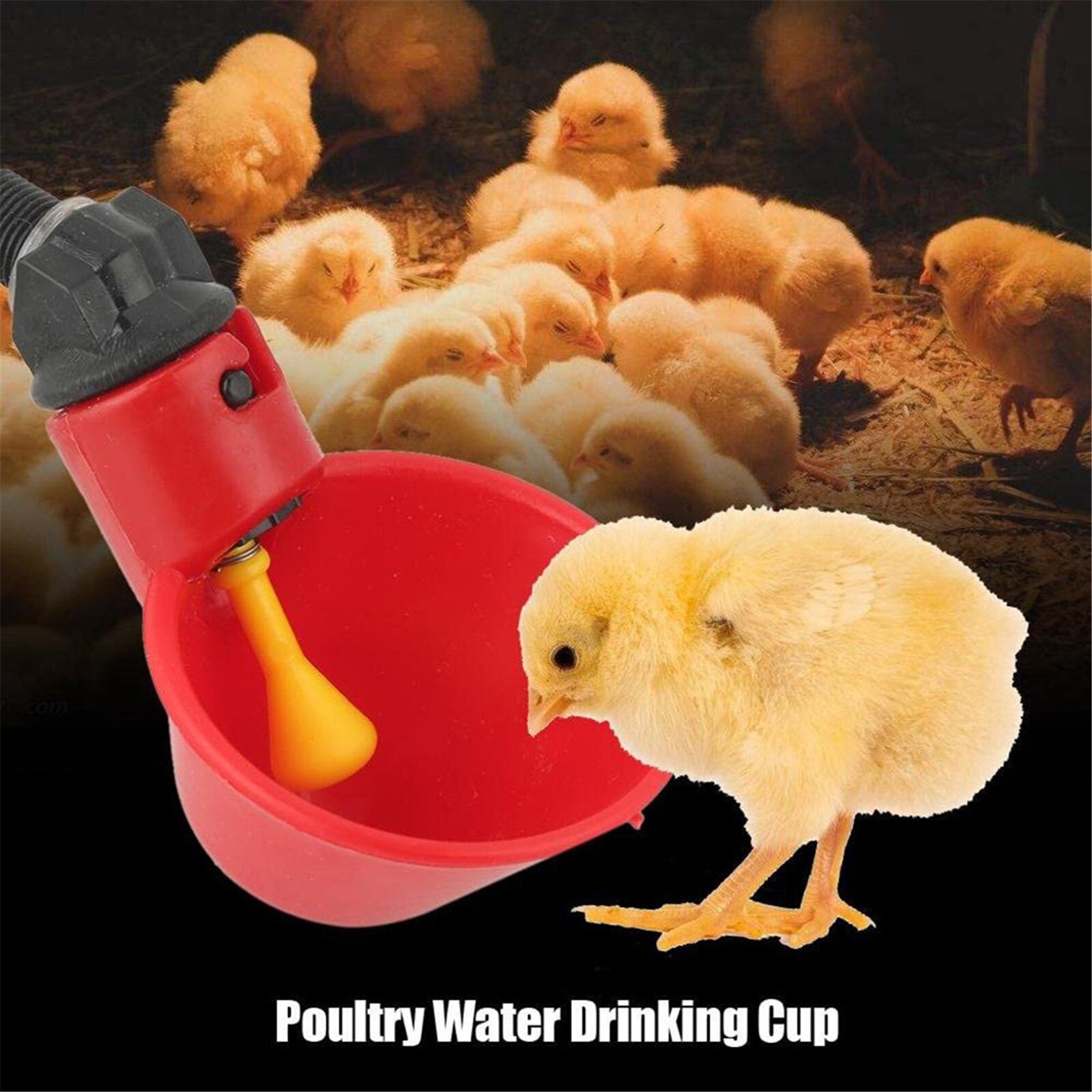 1 Pcs Chicken Drinking Cup Automatic Drinker Chicken Feeder Plastic Poultry Water Drinking Cups Easy Installation With Screws