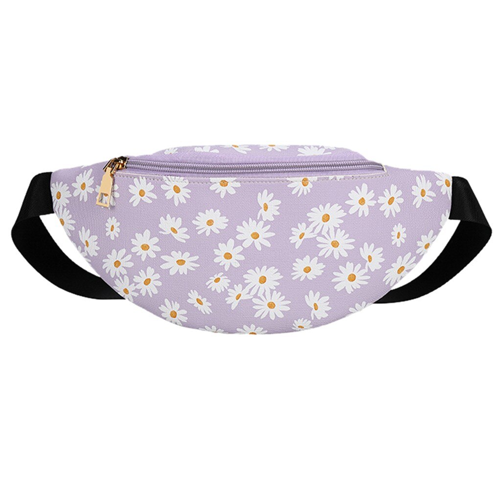 Women Flowers Zipper Messenger Bag Beach Chest Bag Waist Bag Phone Bag Outdoors Sports Bag Woman Decorate Bag#4