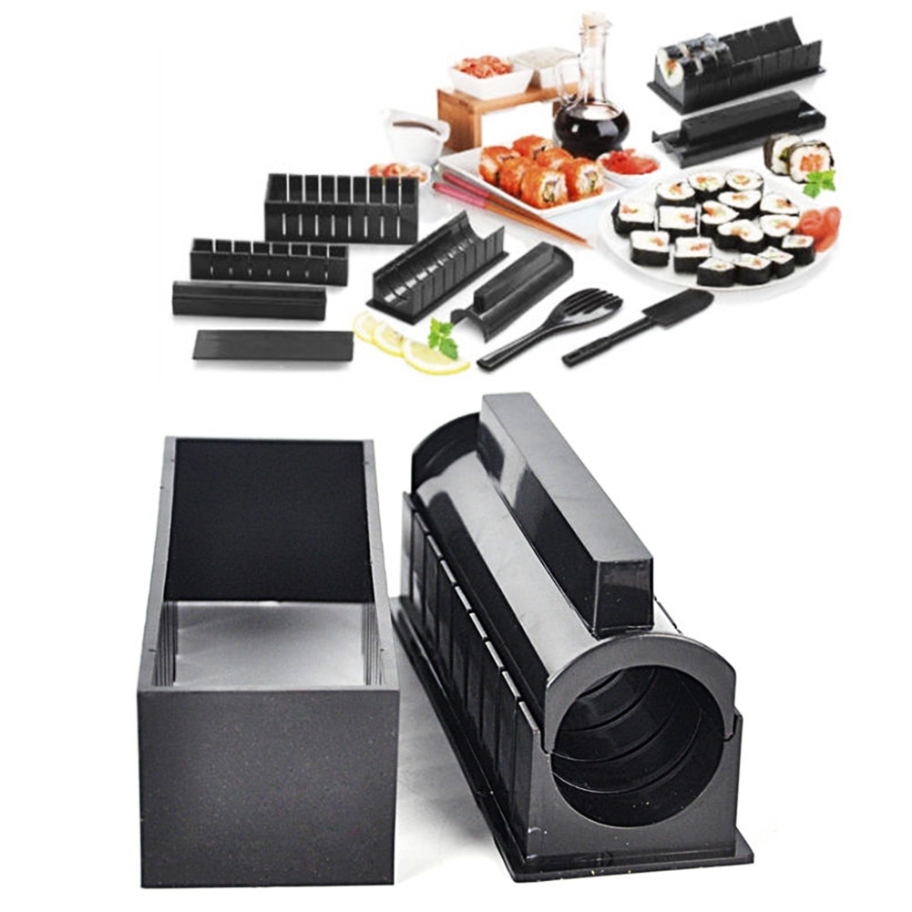 10 st / set diy sushi tillverkningssats rull sushi maker risrulle mögel kök sushi verktyg japanska sushi matlagningsverktyg