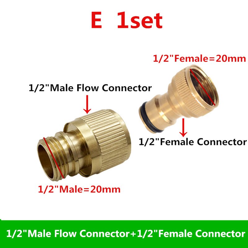 1/2" 3/4"Female Flow Connector With Male Tap Connect Garden Watering Tools Gardening Irrigation Fittings