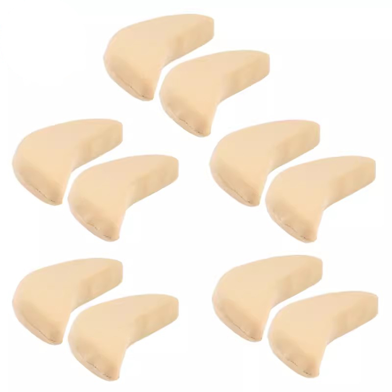 10 Uds. Almohadillas de esponja para el antepié, almohadillas de ajuste para reducir el tamaño del zapato, alivio del dolor, plantillas de relleno de tacón alto, almohadilla para el enchufe del dedo del pie del antepié: Morado