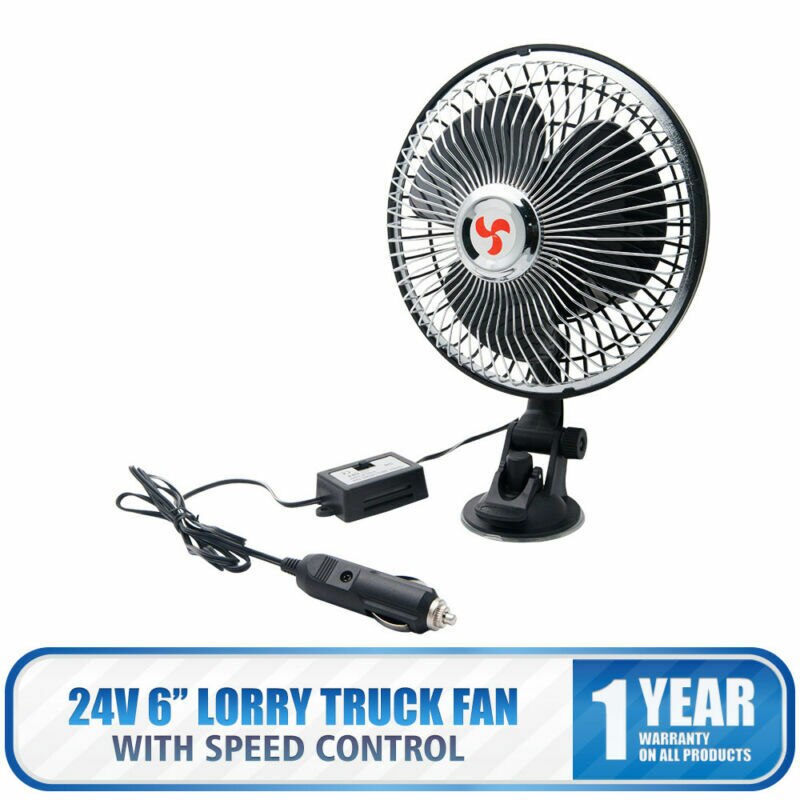 12V/24V 6" Powerful Lorry Truck VAN Fan with Speed Control All-Round VAN Cooling: 24v