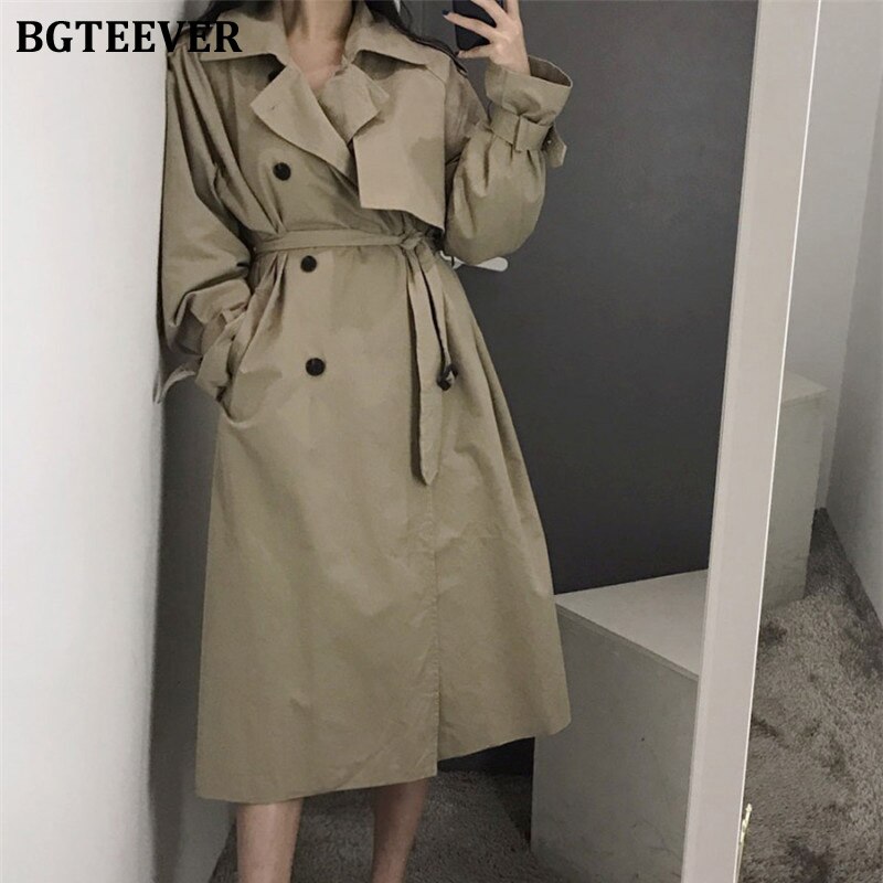 Tavimart Retro 100% Linen Women'S Coats  Casual Loose Long Sleeve Trench Coat Japanese Korean Overcoat Female Cardigan Jackets Abrigos