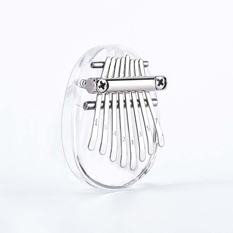 8 Keys Mini Kalimba Exquisite Finger Thumb Piano Marimba Musical Teclado Instruments Acrylic Handheld Keyboard Pocket Carlimba: Oval