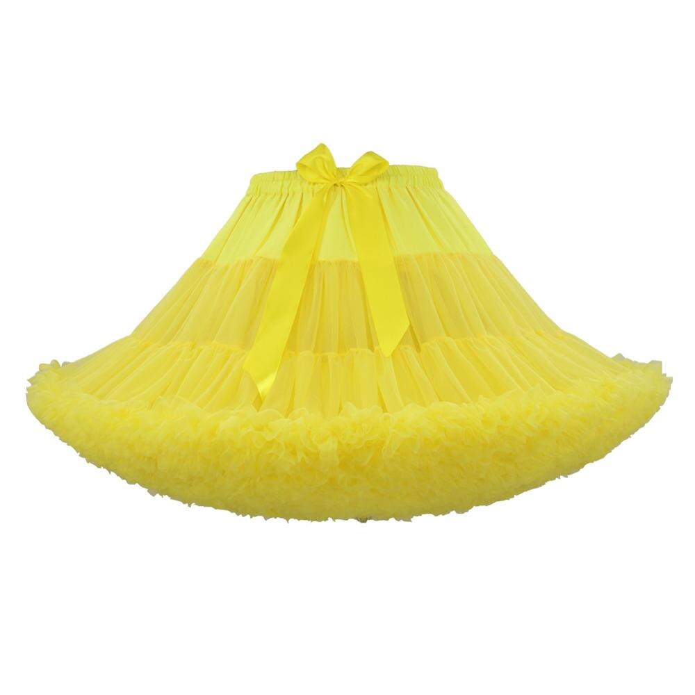 Hongfuyu rokken dames pluizige tutu petticoat onderrok volwassen sexy minirok hoge empire ballet rok jupon bruiloft accessoires: Geel