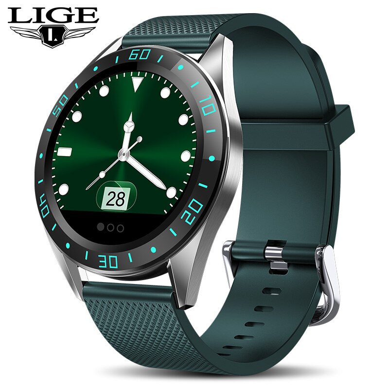 LUIK IP67 waterdichte sport voor iPhone smart watch mannen vrouwen hartslag bloeddruk functie Fitness tracker slimme band: green