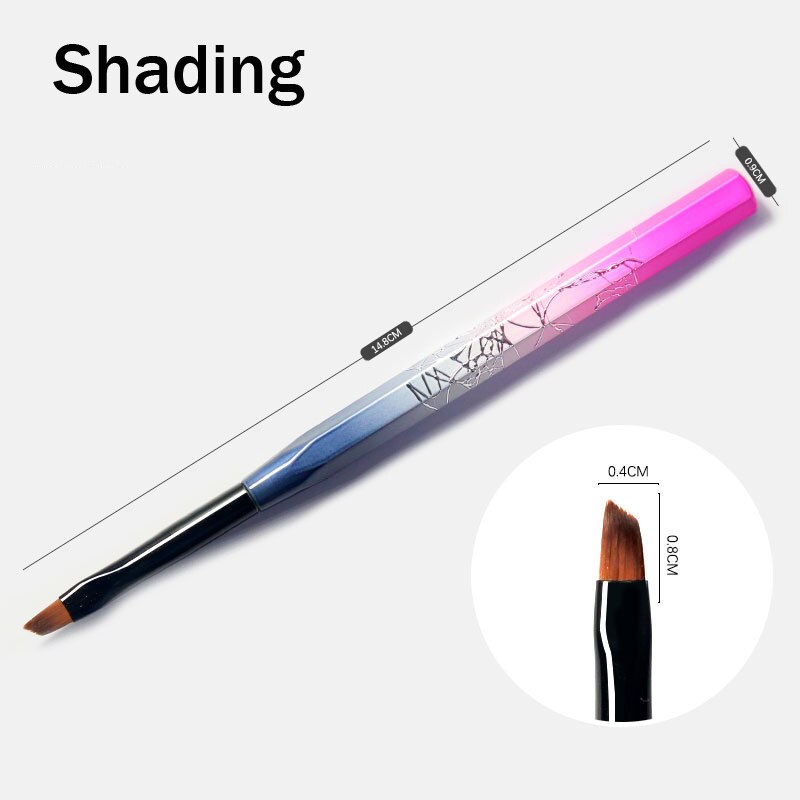 1pc spiker Kunst pensel liner gradient skyggelegging maleri tegning blomster penn Tips akryl gel uv pusse manikyr verktøy: Skyggelegging