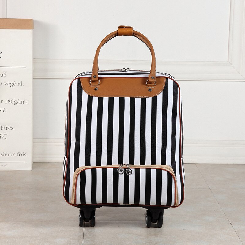 Imperméable à l'eau haute oapacité sac de voyage épais Style valise à roulettes chariot bagages dame hommes voyage sacs valise à roulettes Suplies: Black A5