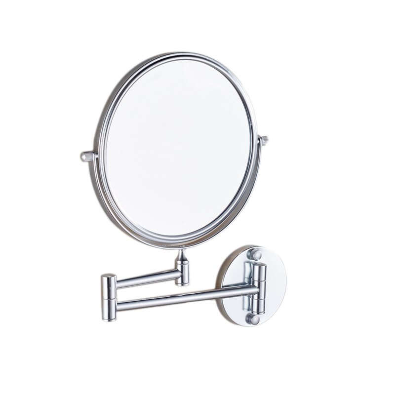 Extendable 8 Inch Double Sided Bathroom Mirror Smart Mirror Makeup Wall Mounted Mirror Bathroom Mirror: Silver
