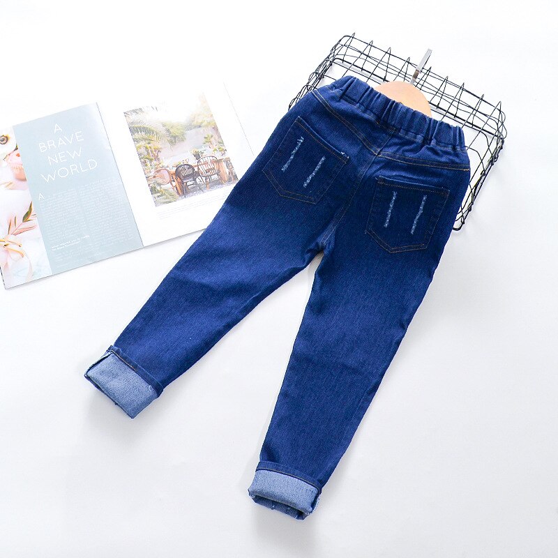 Filles jean dessin animé chat broderie pantalon automne bébé fille vêtements Denim pantalon pour enfants adolescent vêtements