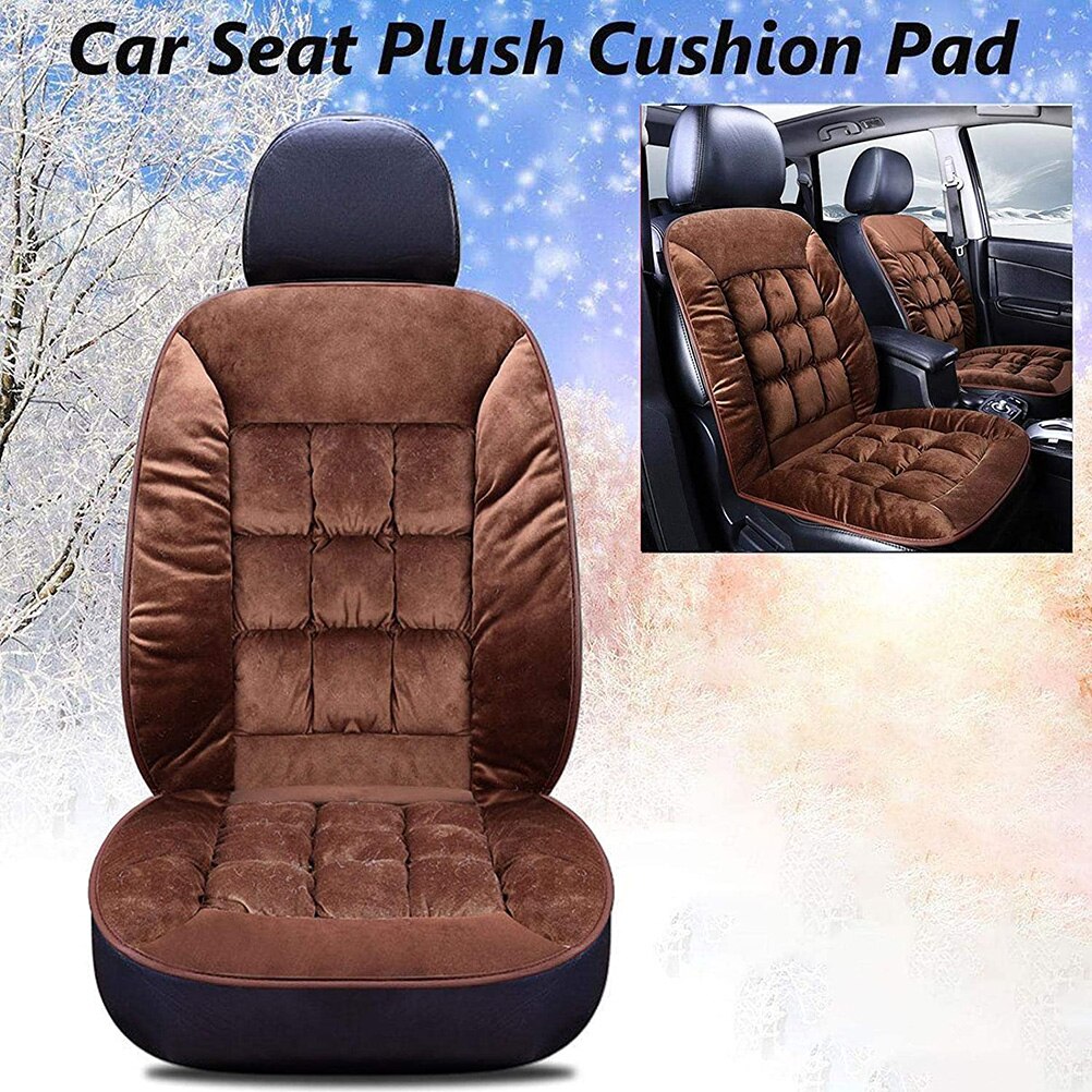 Winter Car Seat Cover Seat Cushion Plush Square Pad Thickening Plush Cushion Seat Protector For Car Interior Truck Suv Van