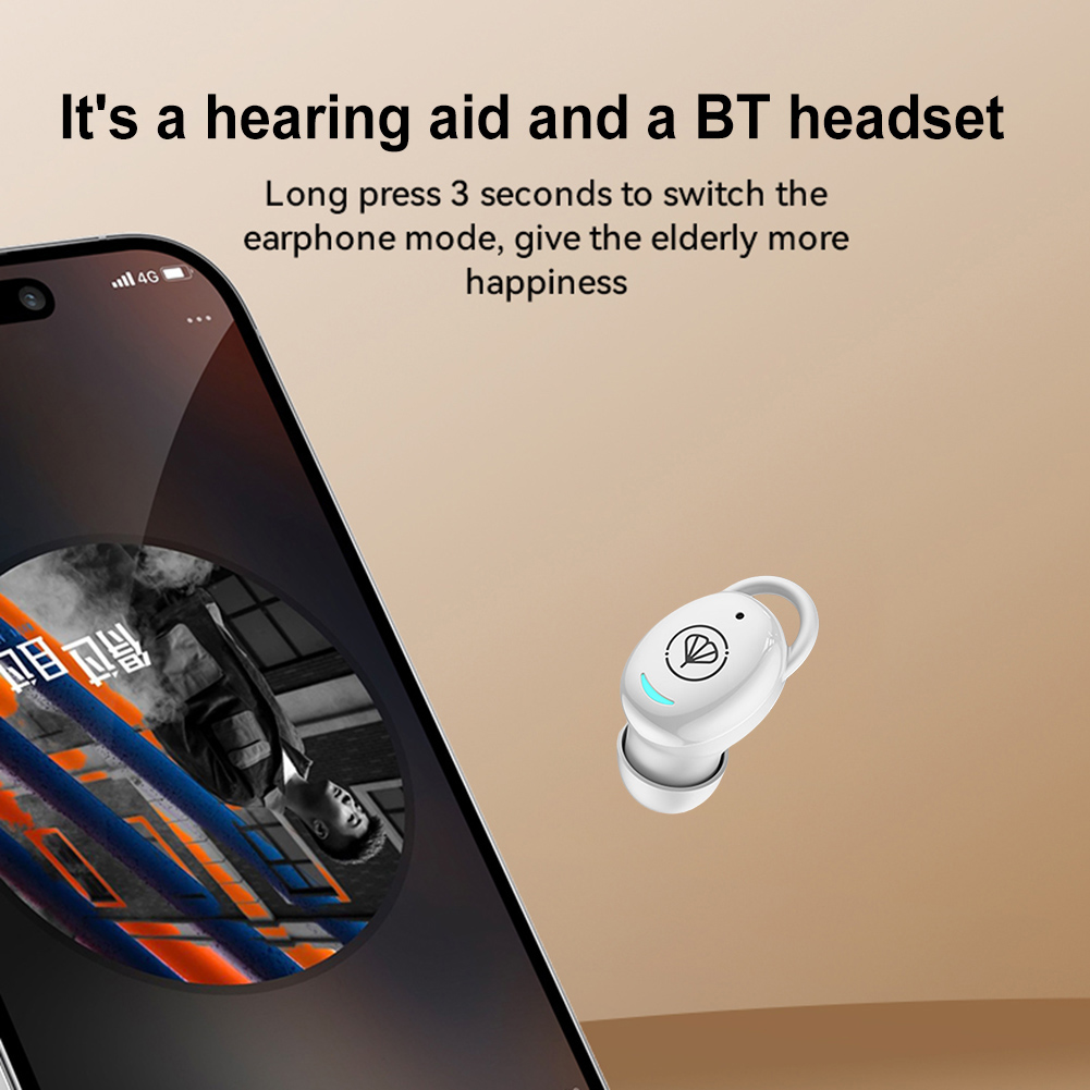 Hearing Aids Bluetooth-Compatible 5.3 Earphone Rechargeable Hearing Aids Sound Amplifiers Noise Cancelling Single Ear Headphone